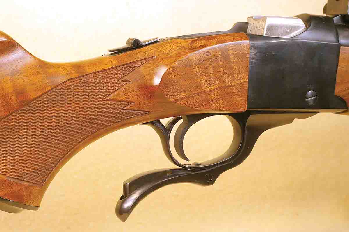 The grip angle into the receiver and operating lever give a flowing symmetry to the No. 1.